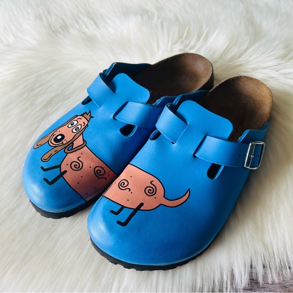 Birkenstock Shoes - Birkenstock Birki’s Mules Shoes Dog Print Sz 9